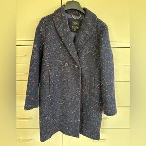 J. Crew Daphne topcoat on Navy multicolor tweed